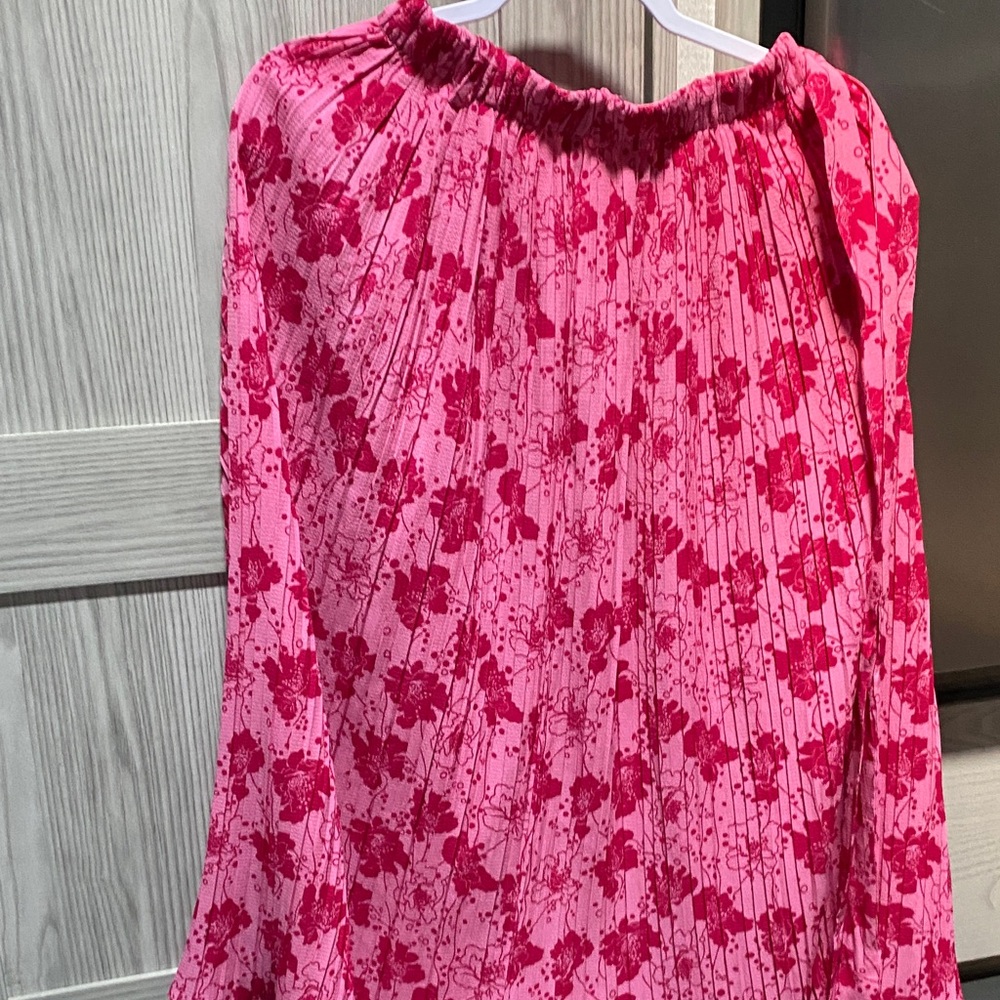 Pink Floral Off-Shoulder Blouse